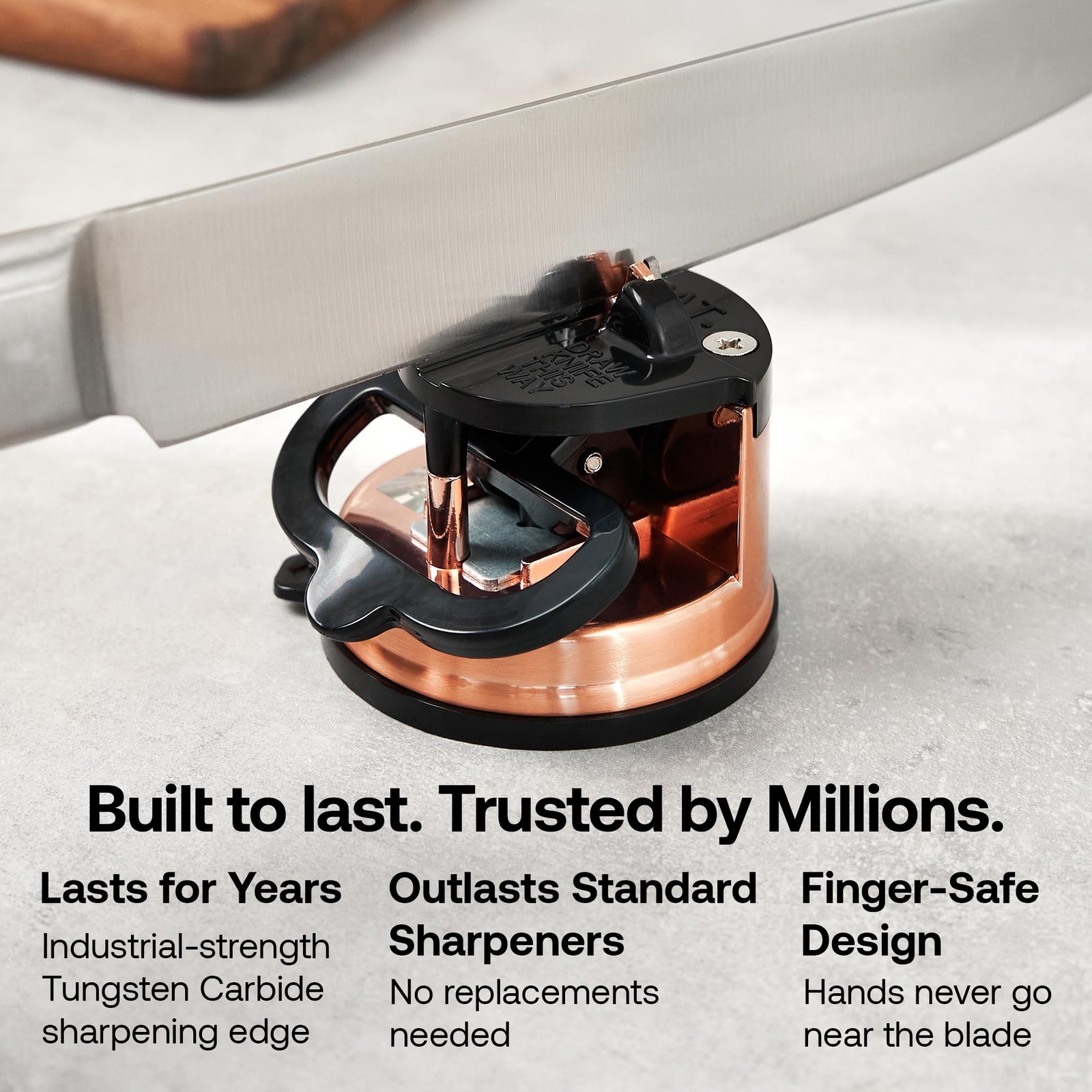 – Chef – Hands Free Knife Sharpener - Easy to Use Sharpening Tool with PowerG...