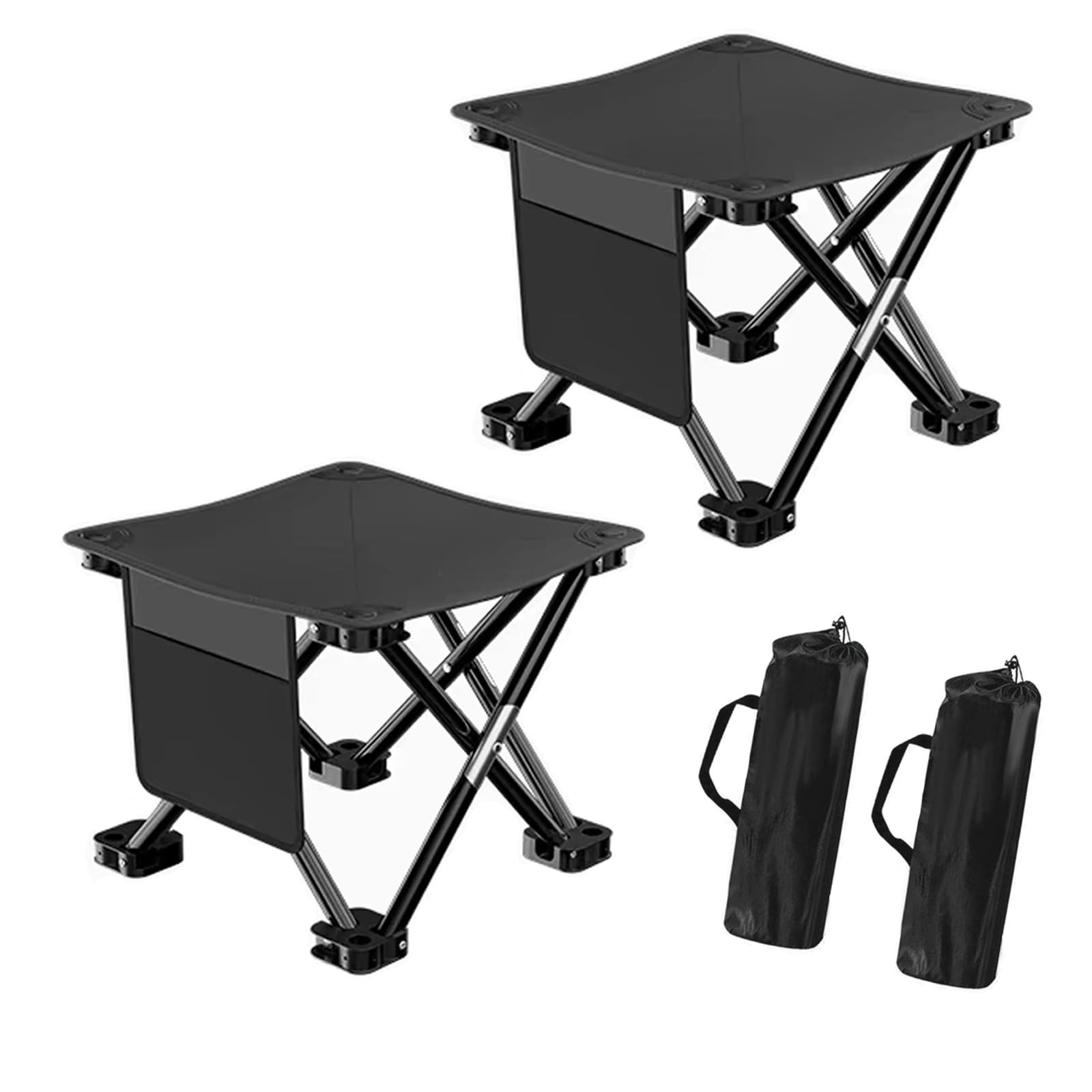 2 Pairs Camping Stool, 13 InchLightweight Folding Camping Chair, Lightweight ...