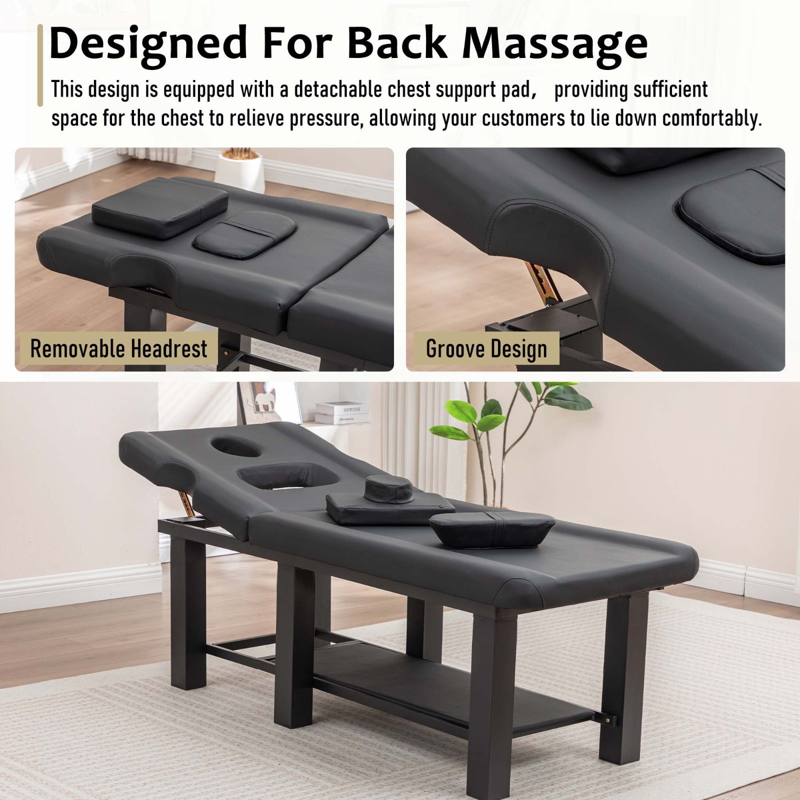 Multi-Function Professional Massage Therapy Table, Black