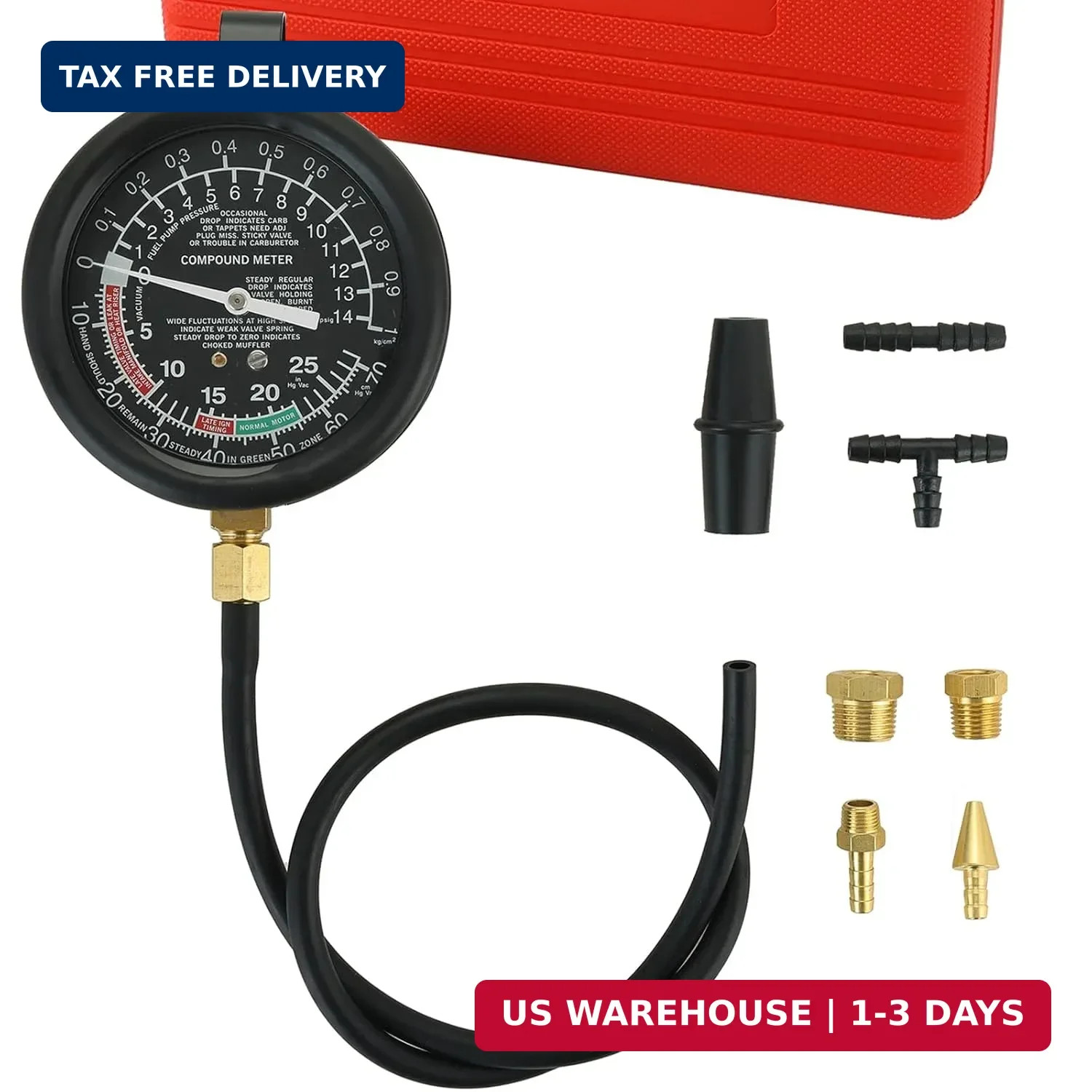 Fuel Pump and Vacuum Tester Gauge | Vacuum and Fuel Pump Tester Gauge Kit Carbur