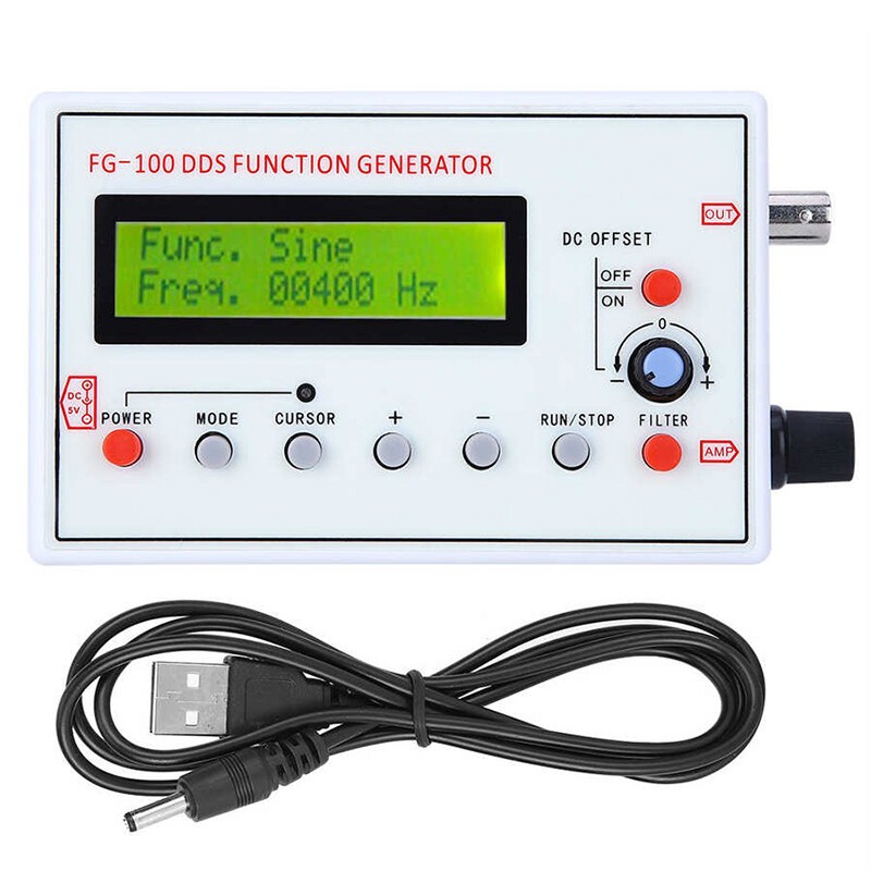 1Hz-500kHz DDS Function Generator Low Frequency Signal Generator FG-100