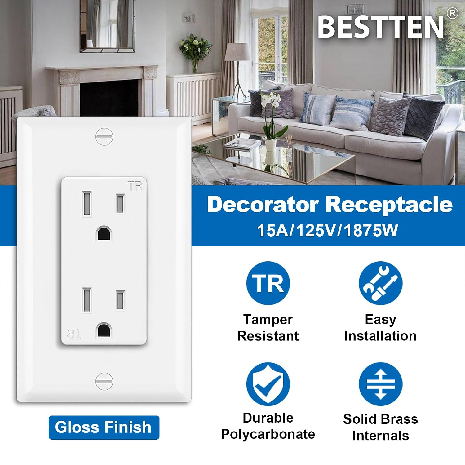 50 Pack 15 Amp Decorator Receptacle Outlet and 20 Pack Single Pole