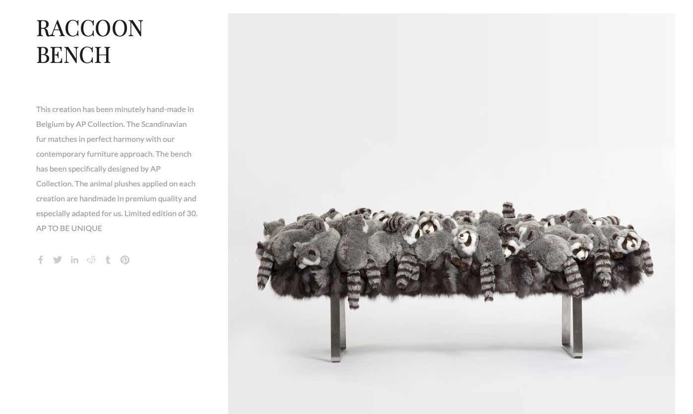 AP Collection Raccoon bench limited production 
