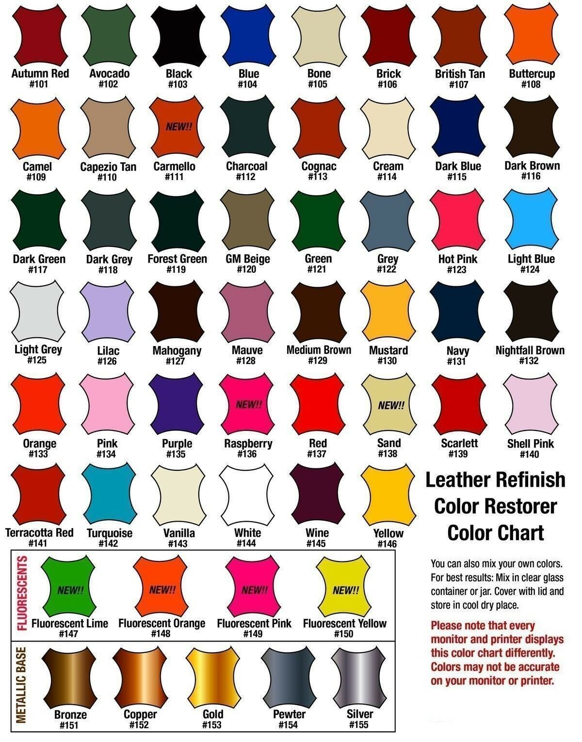 Leather Refinish Color Restorer® 1oz Sample Color YELLOW ~ We are the Original"