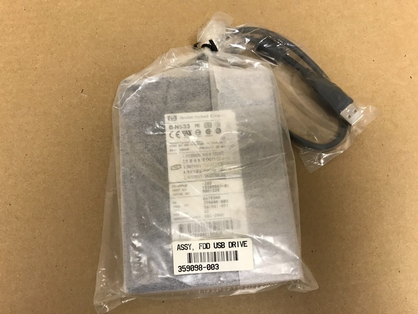 HP Hewlett Packard  USB Floppy Drive EA763AA 359098-003 19308803-49