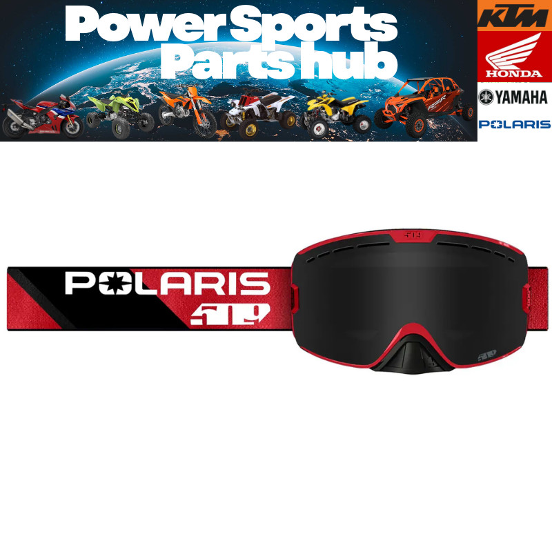 NEW POLARIS 509 KINGPIN ADULT ADJUSTABLE SNOW GOGGLES RED BLACK ANTIFOG 2866463