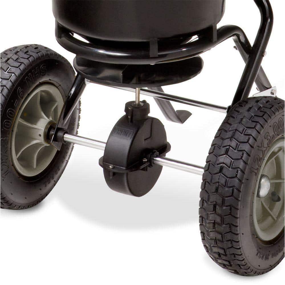 50 Lb Fertilizer Grass Seed Push Broadcast Spreader Large Heavy-Duty Poly Hopper