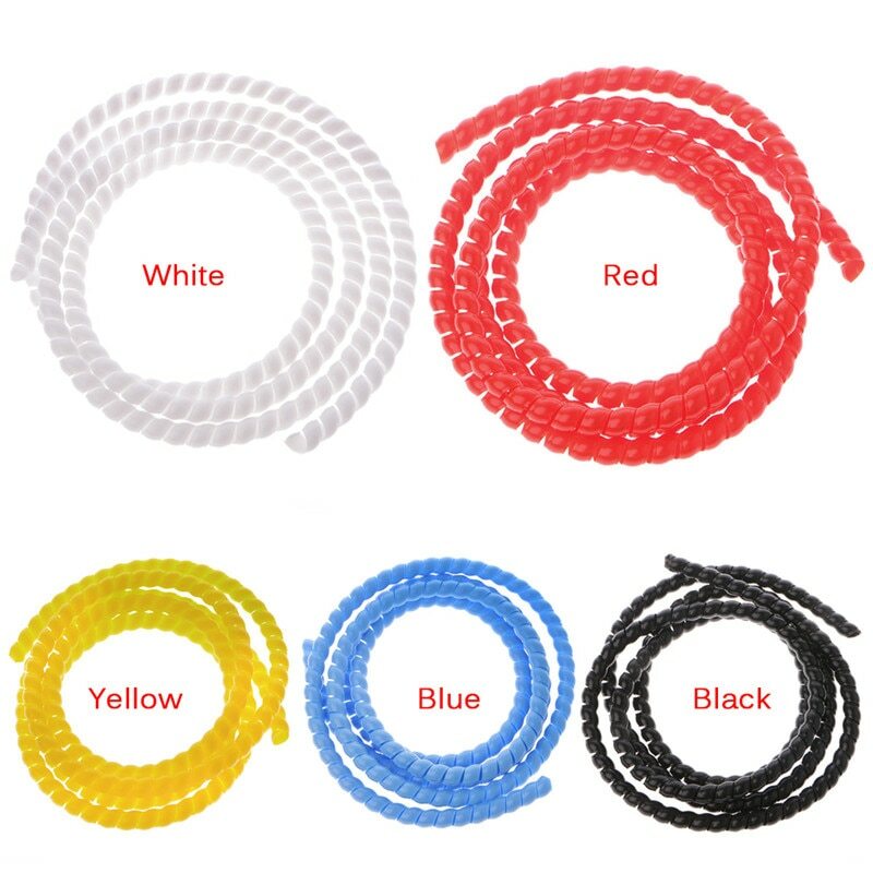 UK 8mm Spiral Cable Wire Protector Wrapping Sleeve Line Organizer Tube Cover