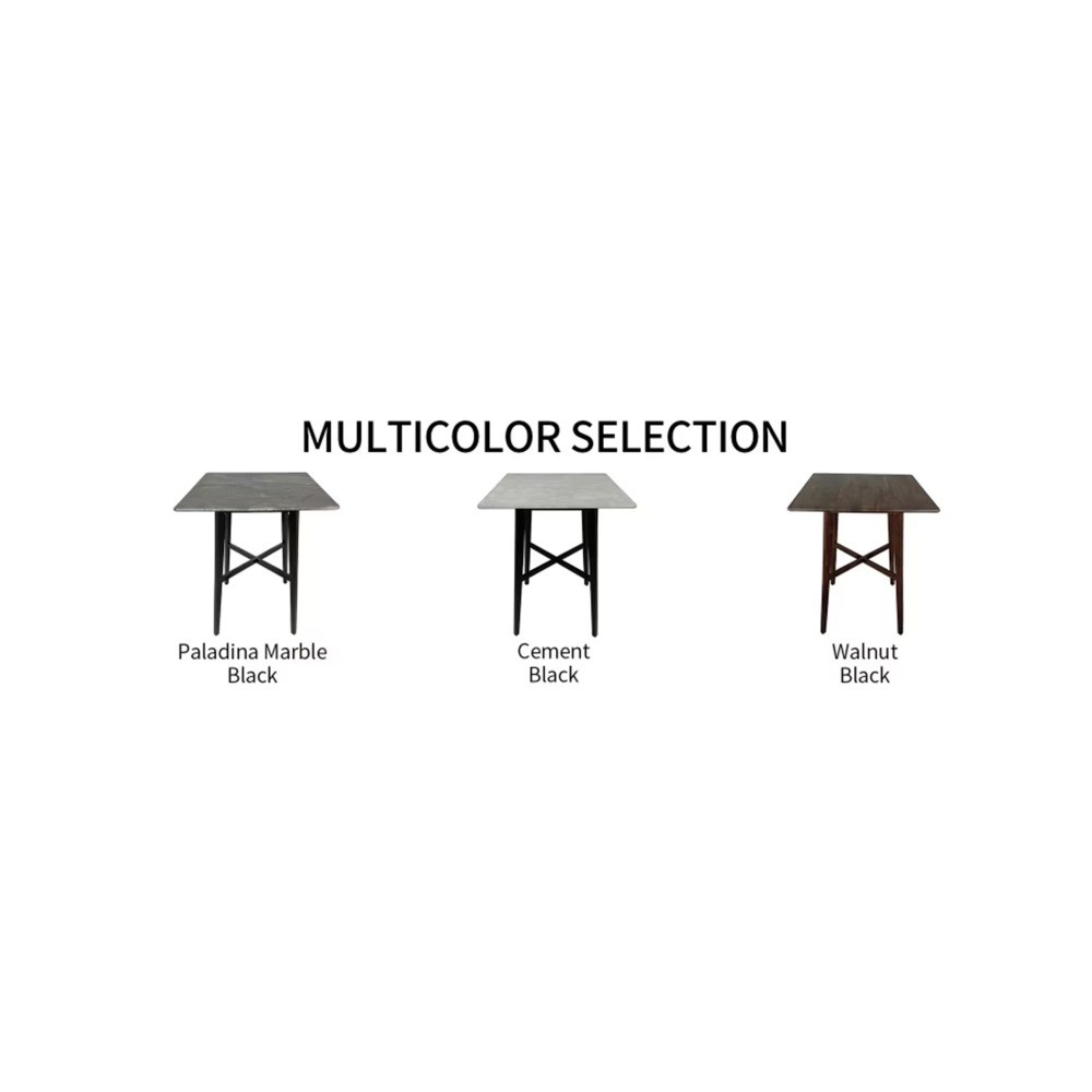 Dining Table Rubberwood Legs Marble Finish High-Pressure Laminate Surface