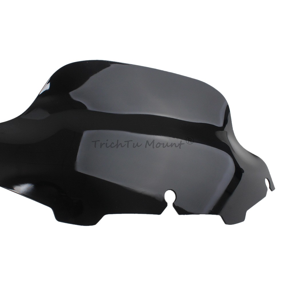 Black 8" Wave Windshield Windscreen For Harley Touring Electra Glide 1996–2013