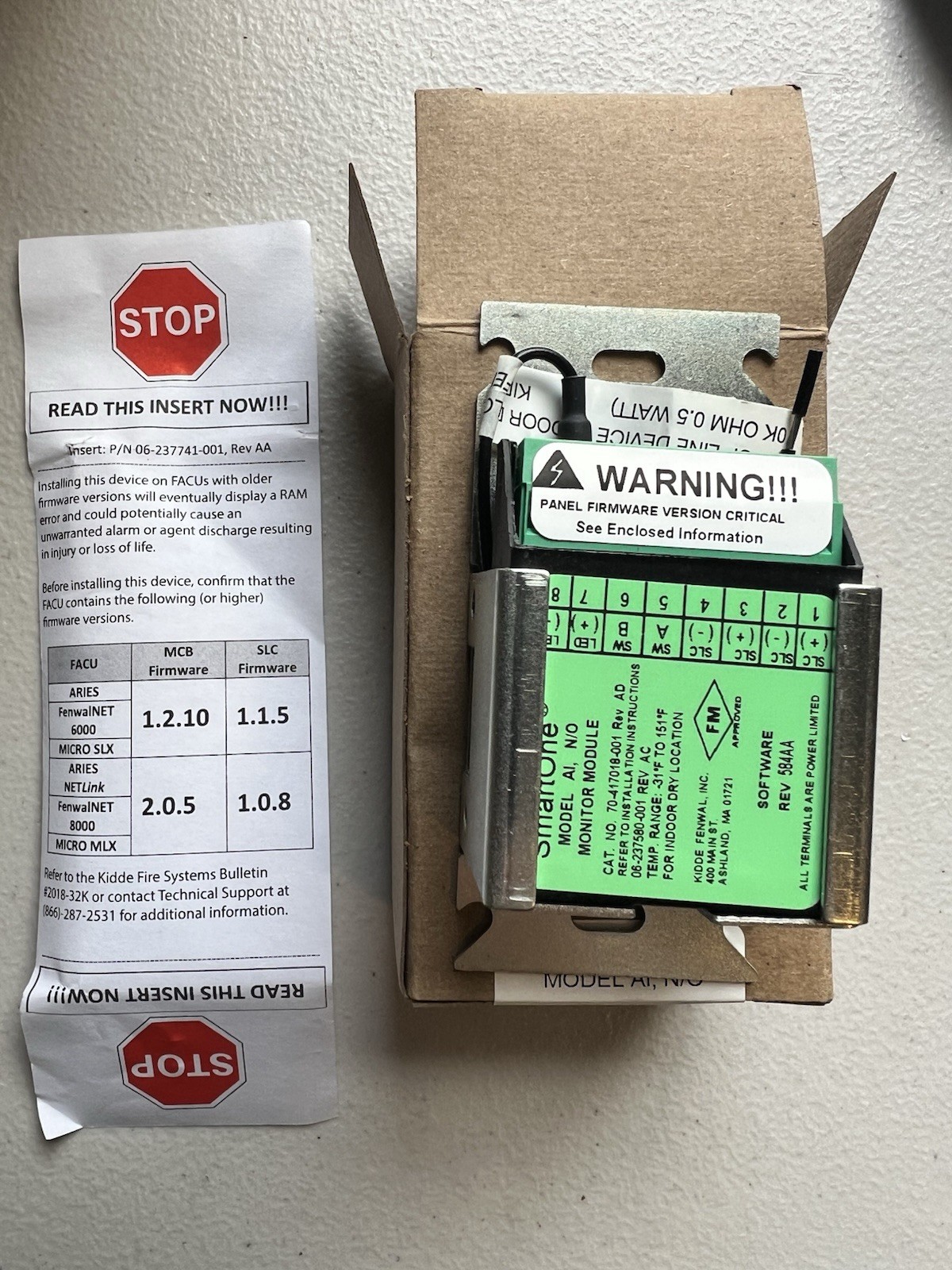KIDDE ADDRESSABLE INPUT MODULE PN 70-417018-001 N/O