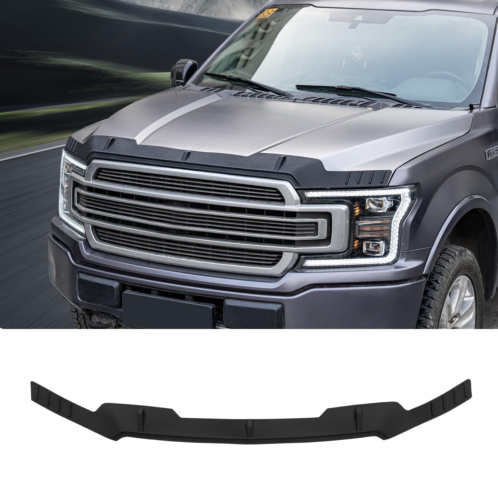 2015-2020 Ford F150 Hood Protector Shield Deflector Black TPE Front Guard