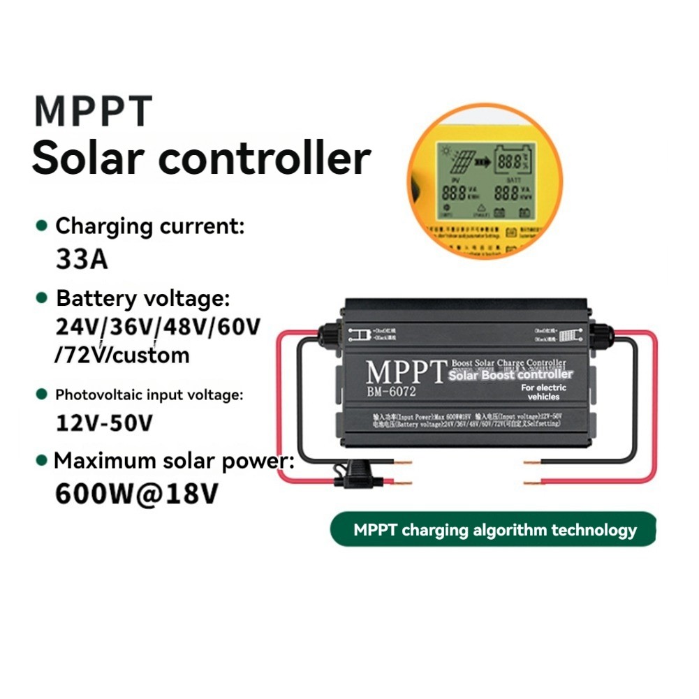 BM6072 600W MPPT Boost Solar Controller for 24V 36V 48V 60V 72V Battery1169