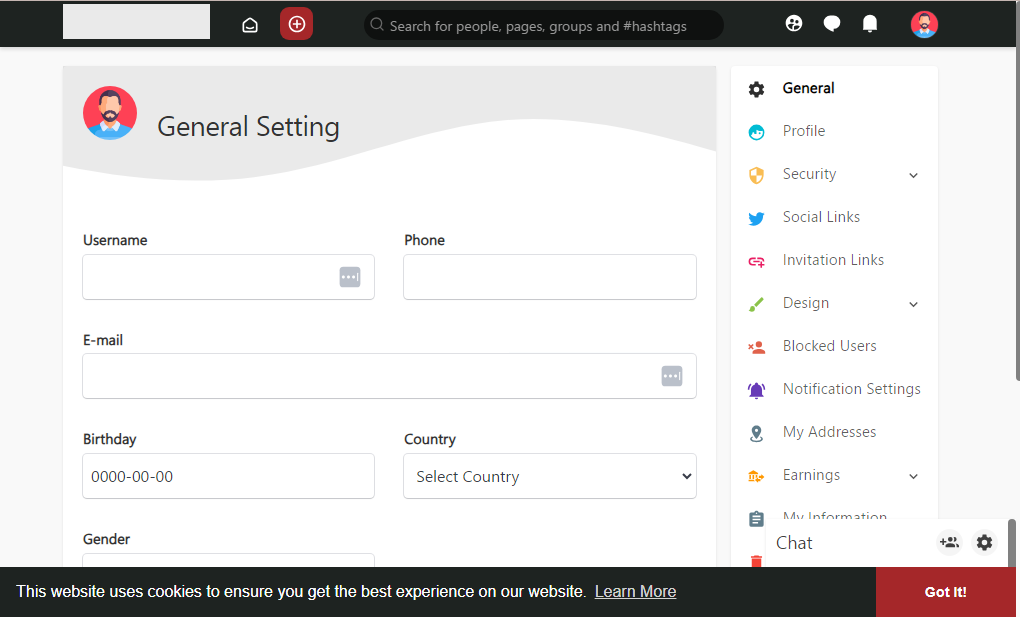 Social Network website Responsive multi language Free Hosting / Complete Setup