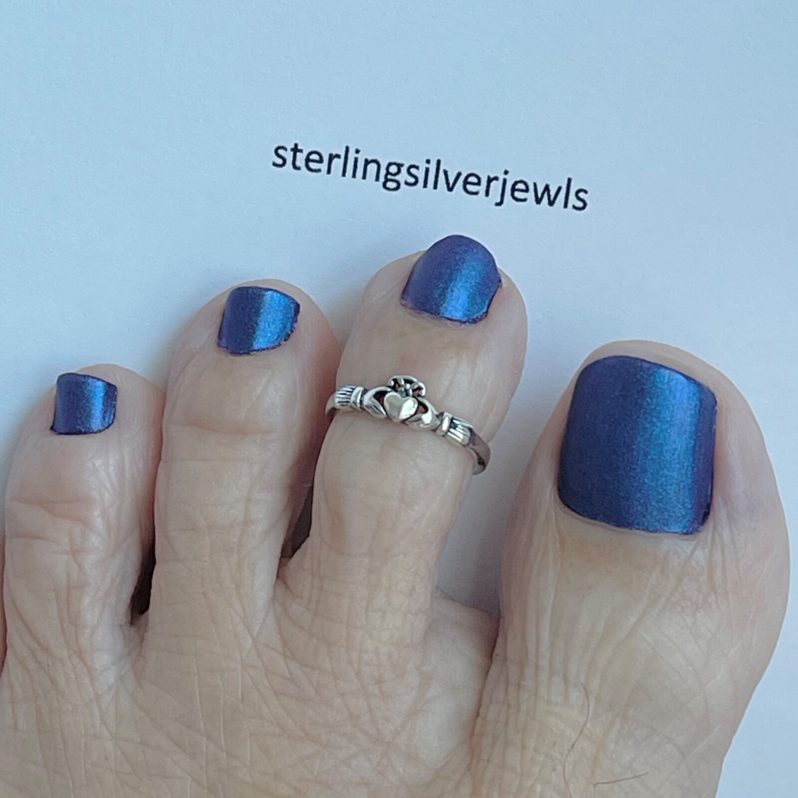 Sterling Silver Mini Claddagh Toe Ring, Irish Crown Heart Jewelry, Silver Rings