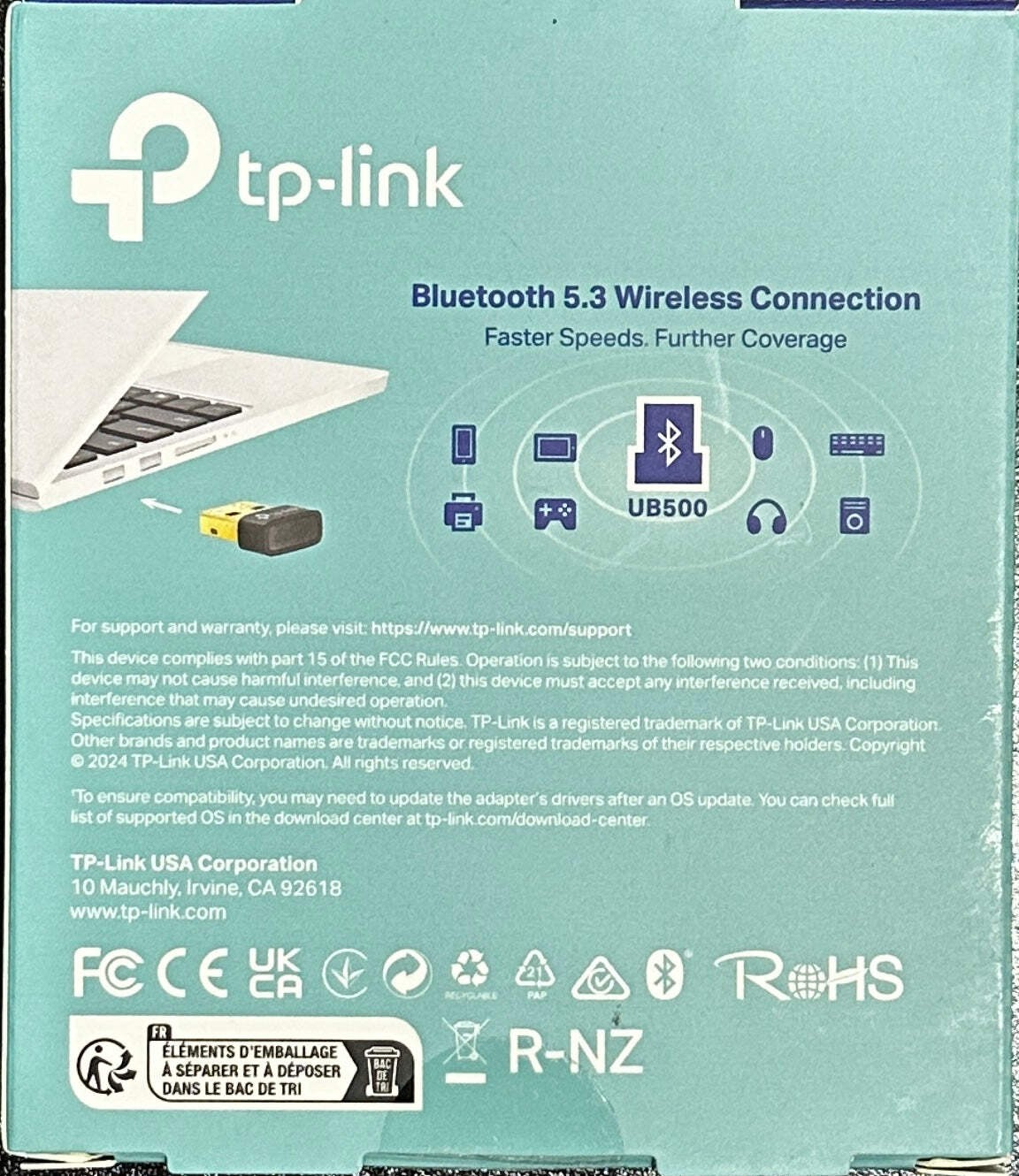 TP-Link UB500 Bluetooth 5.3 Wireless USB Dongle Adapter for PC Computer/XBox/PS4