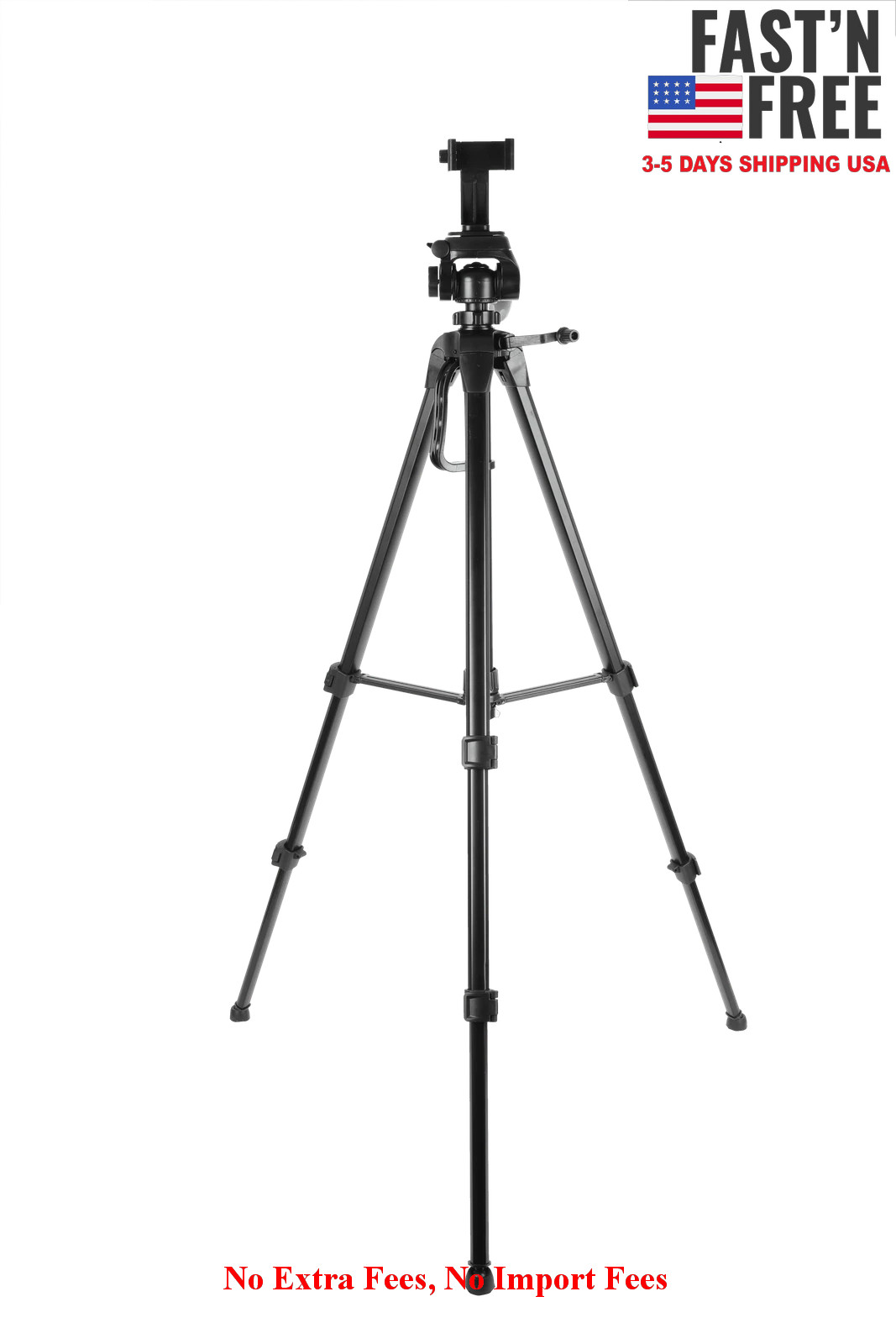 onn 67-inch Tripod with Smartphone Cradle for DSLR Cameras, Smartphones, NEW USA