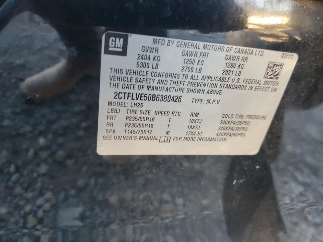 TERRAIN 2011 Glove Box 4975863