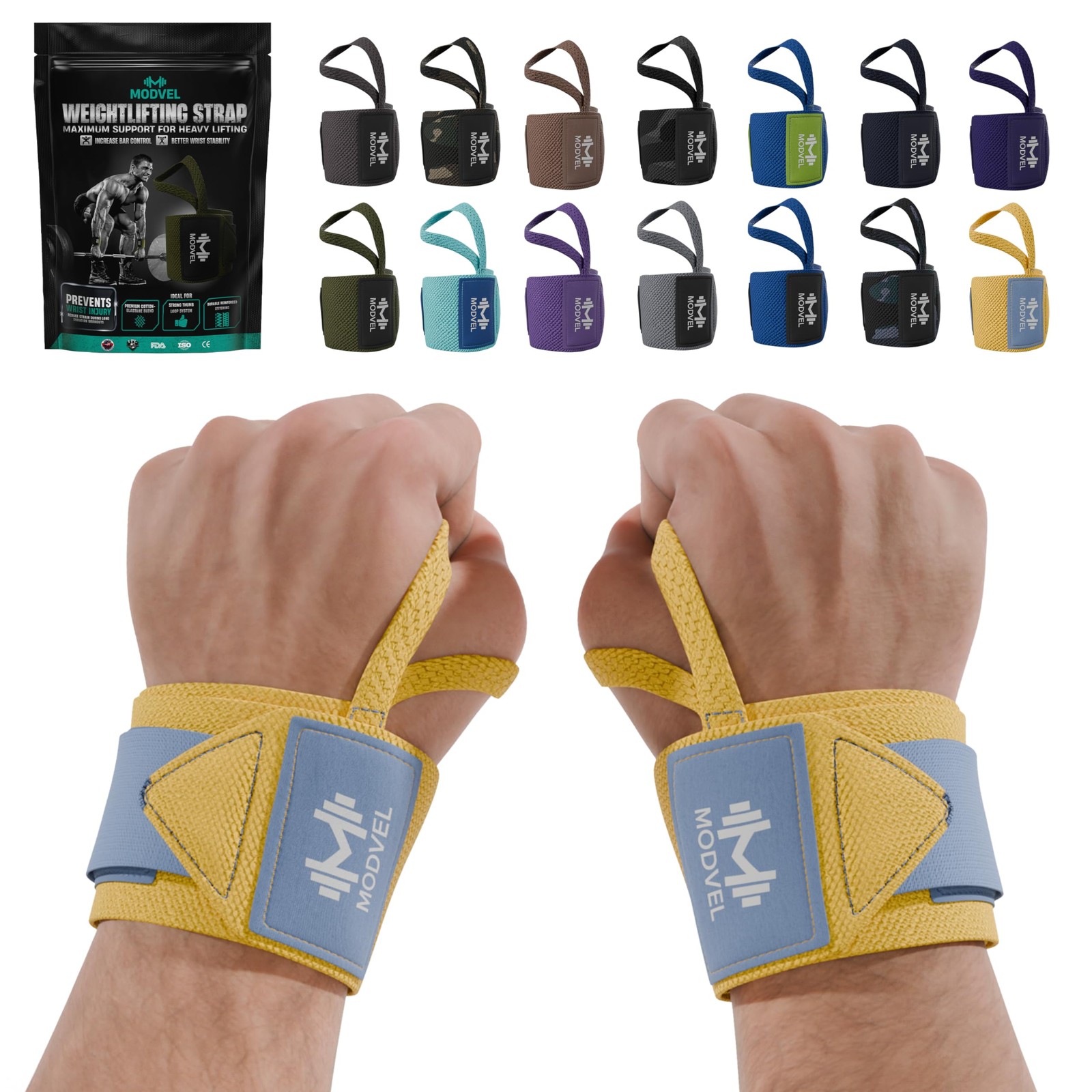 Adjustable Wrist Wraps for Gym & Lifting – Thick, Breathable Support Straps f...