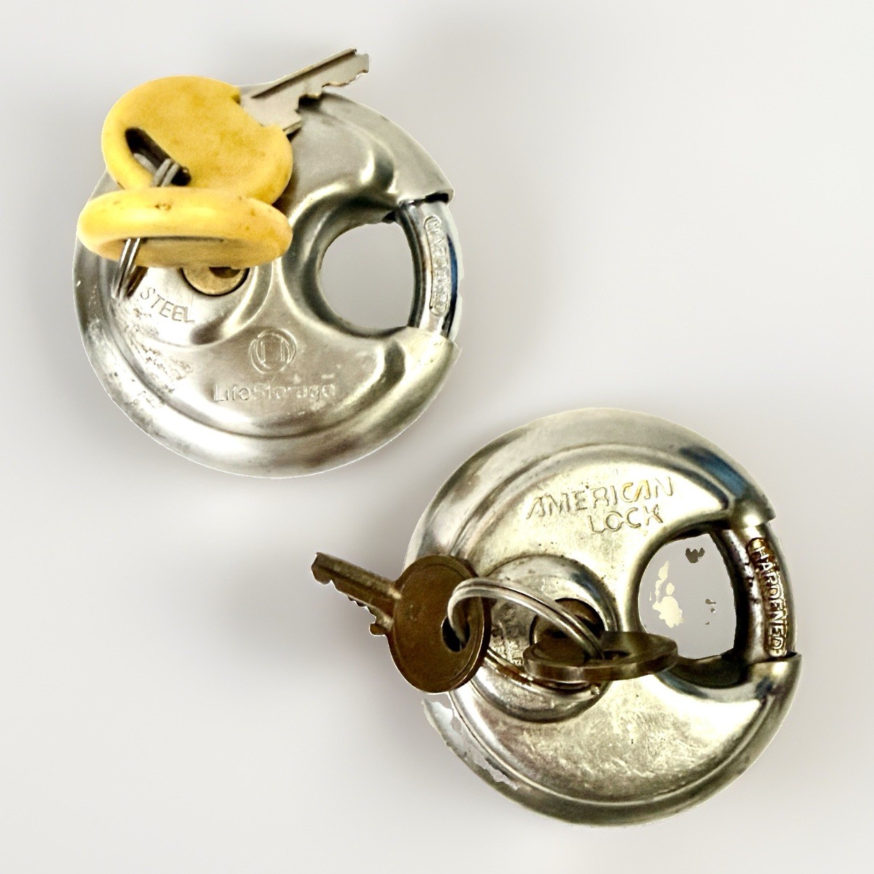 Disc Locks 2.75" (2) Stainless Steel 4 Keys Life Storage LS-670 / American Lock