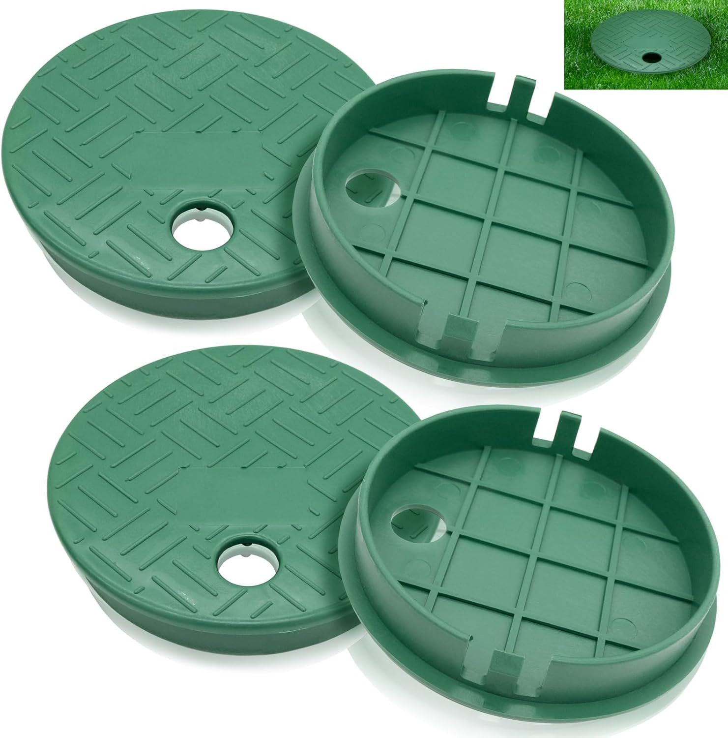 Ticikim 4 Pack Sprinkler Valve Cover, Valve Box Cover Lid for Sprinkler Irrigati