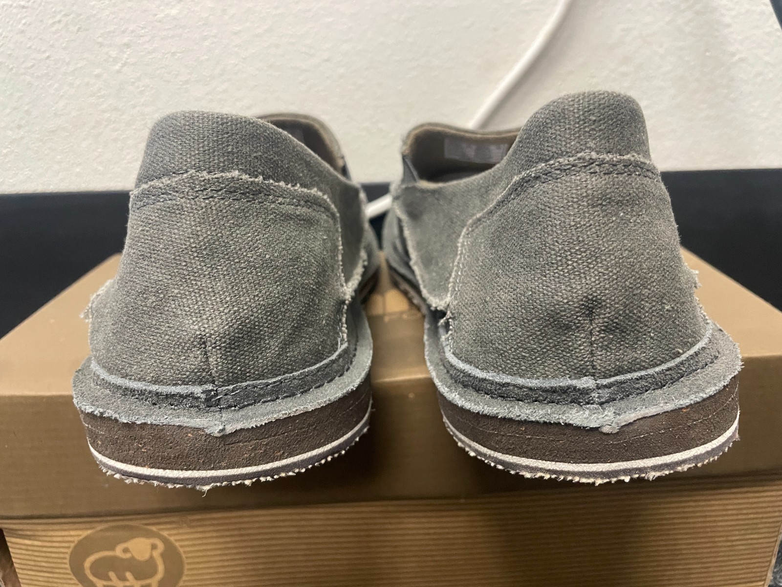 Lamo Men’s Suede Boston Slip-On Loafer Driving Moc Chocolate Gray Sz 11 NIB