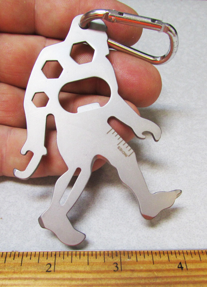 Bigfoot Multi-tool Tool, Sasquatch Key ring Pocket Sized Multi tool 8 tools in 1