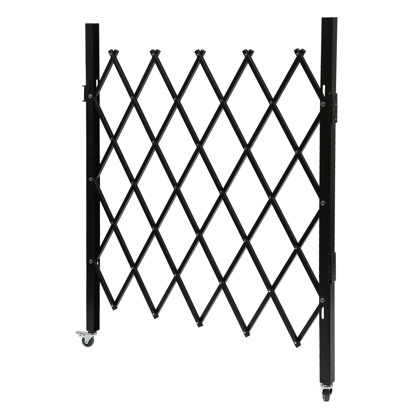 Single Folding Security Gate Rolling Barricade Doors Scissor Gate with Padlock