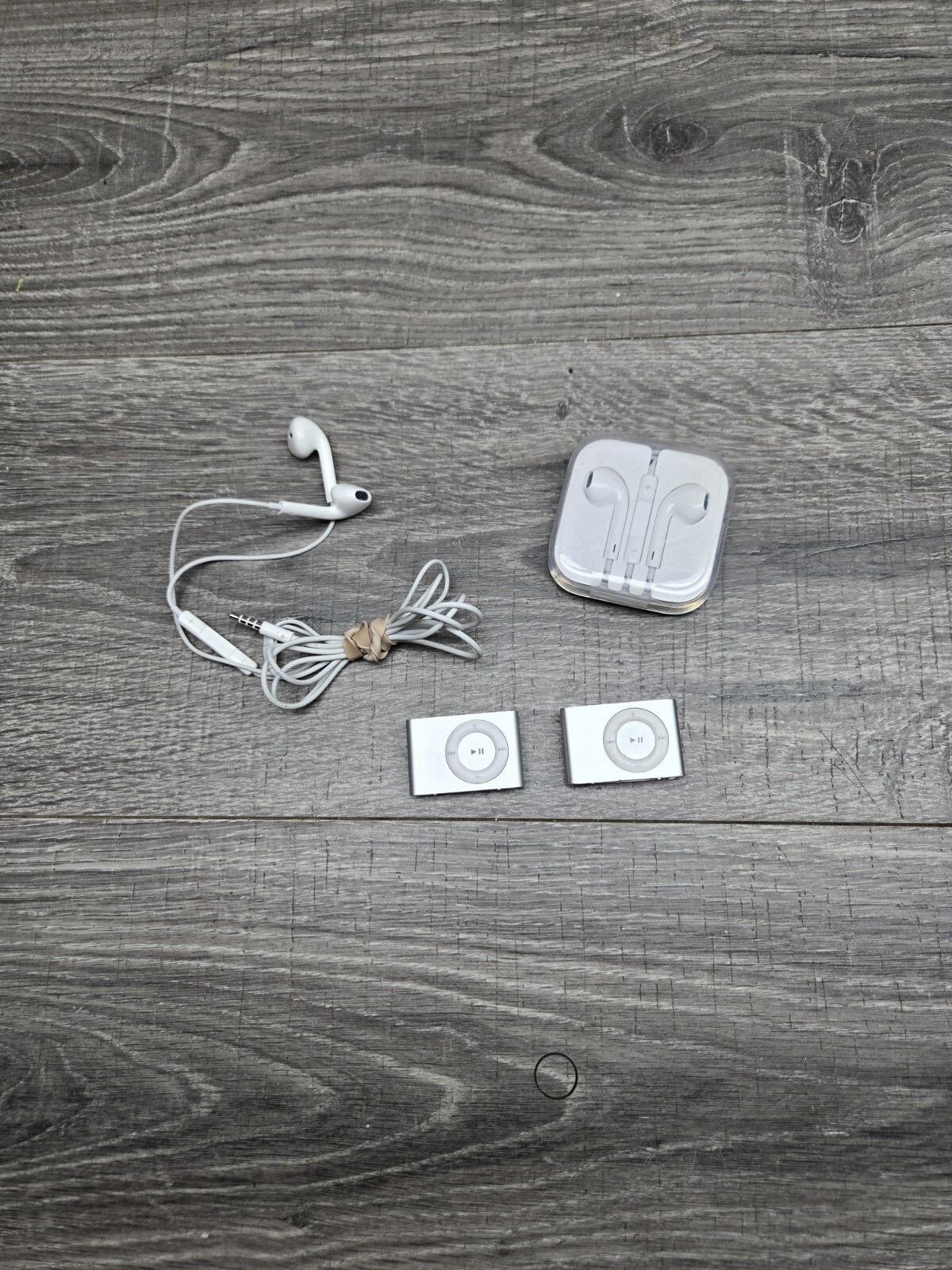 Bundle Of 2 Ipod Shuffle Silver Untested With Headphones