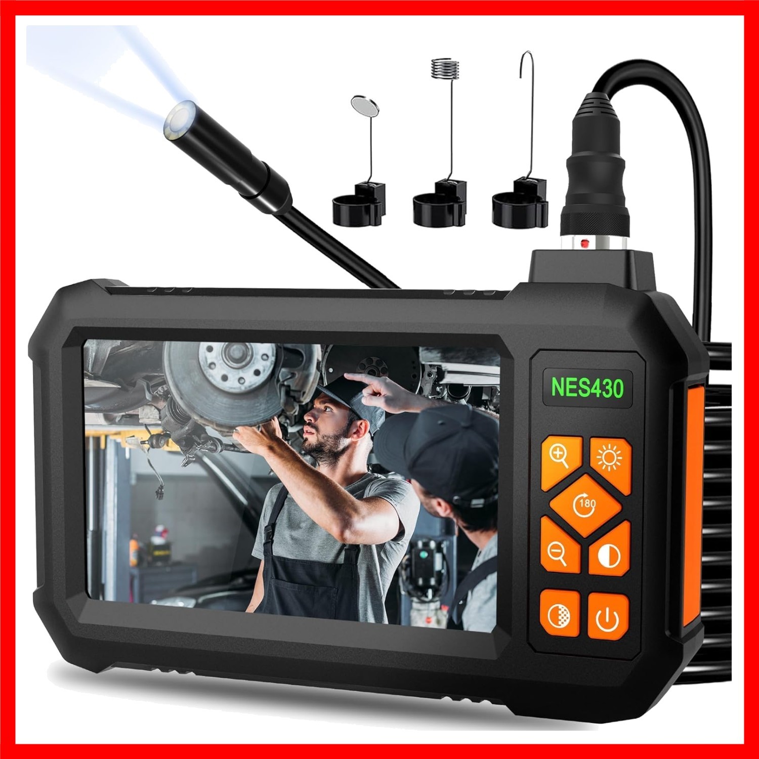 4.3-Inch IPS Screen Endoscope Camera, 49.2FT Cable for Precision Inspections