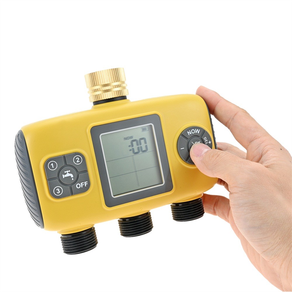 Smart Irrigation Computer 3 Zone Sprinkler Timer With Brass Inlet Hose Timer