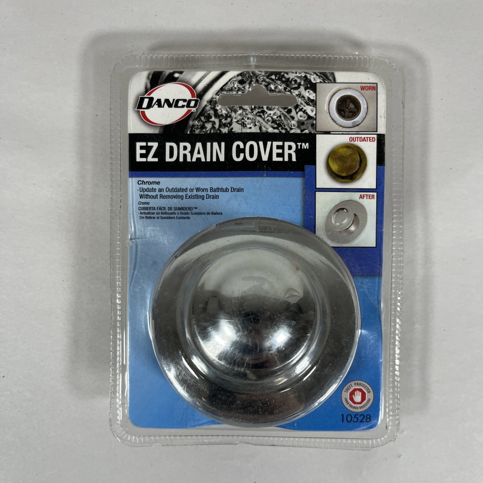 Danco Bathtub EZ Drain Cover, Chrome, 1-Pack (10528) 3 L x 3 Dia. In., Brand New