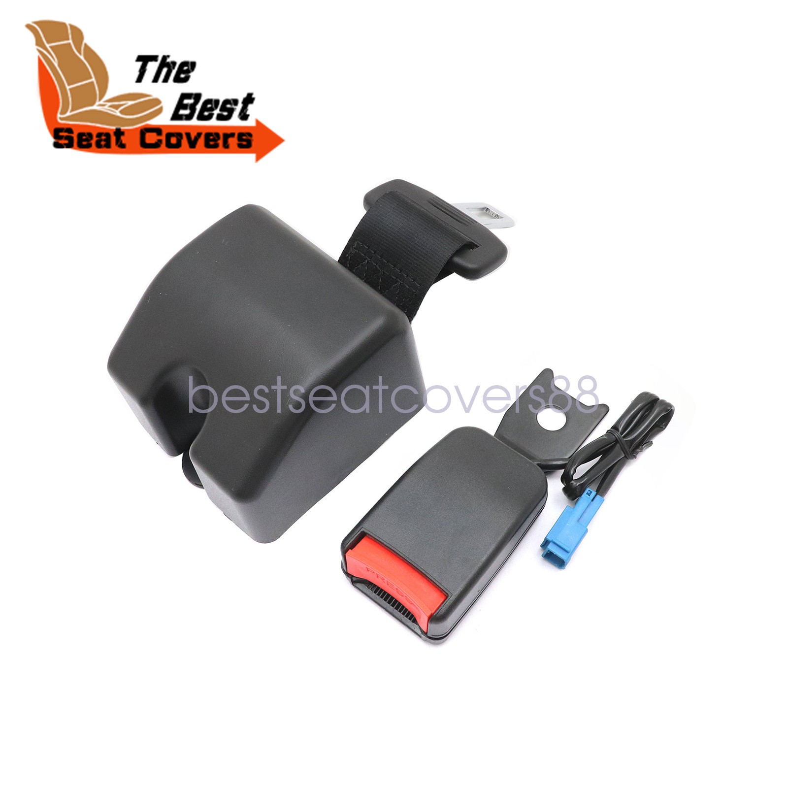 Universal Forklift Retractable Seat Belt w/ Switch N/O Normally Open Circuit Blk