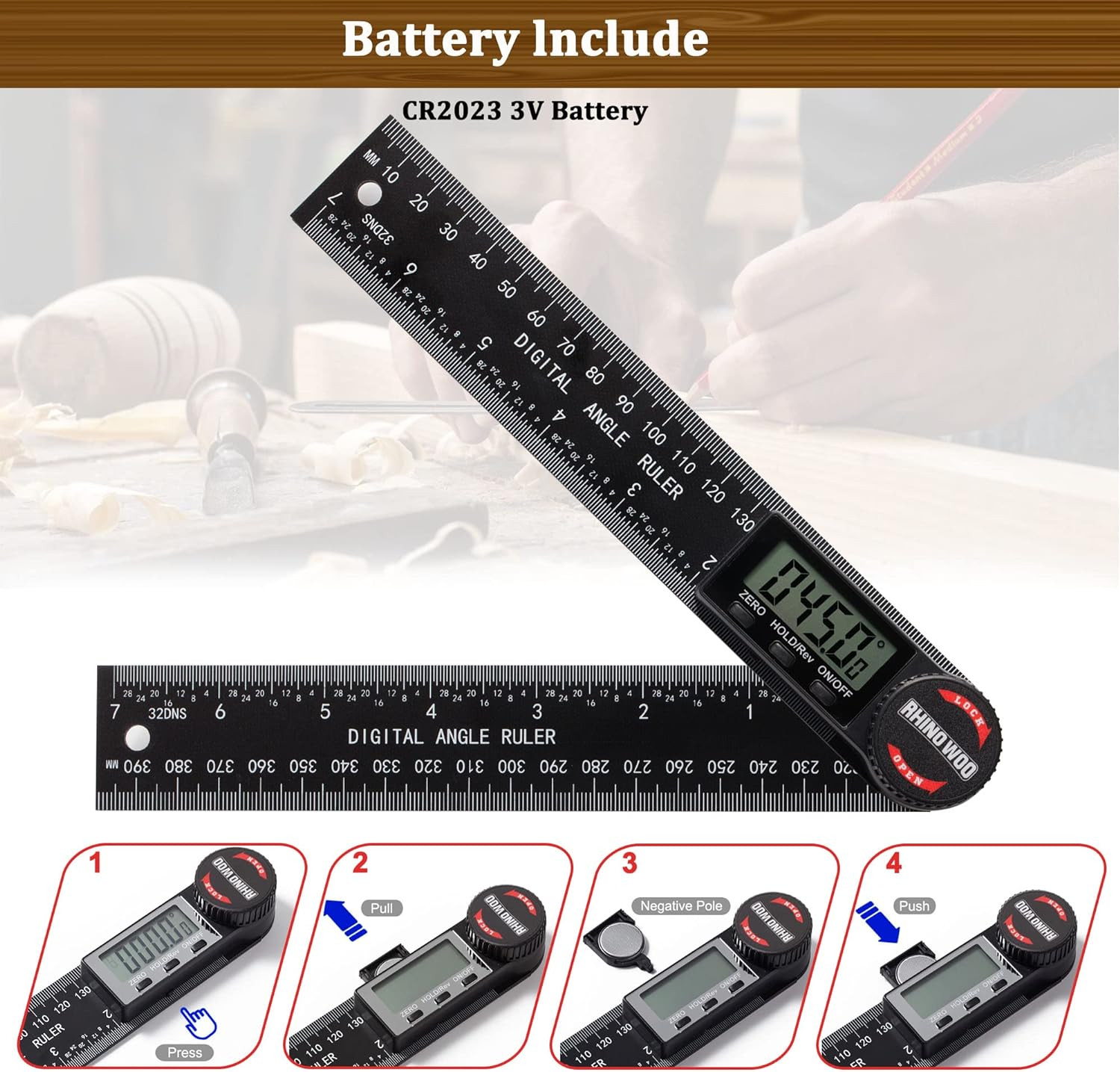Digital Angle Finder Protractor, Angle Measuring Tool for Woodworking/Carpenter/