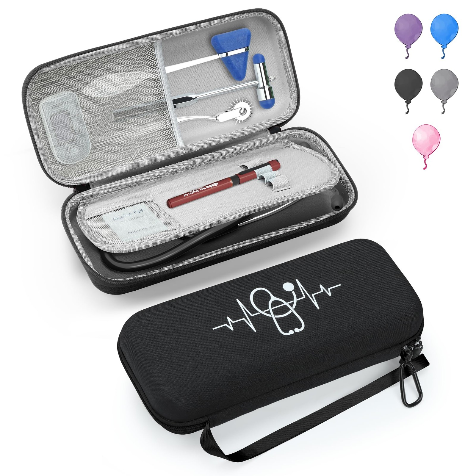 MOSLA Stethoscope Case fits 3M 11.4 x 4.7 x 2.8 inches, Nylon Black01