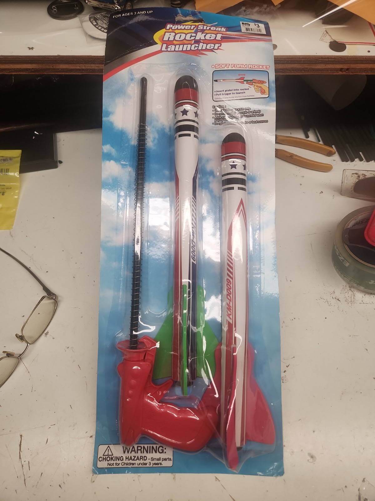 Vintage power streak rocket launcher Polyfect Toys Soft Foam Rocket KM-D009 New