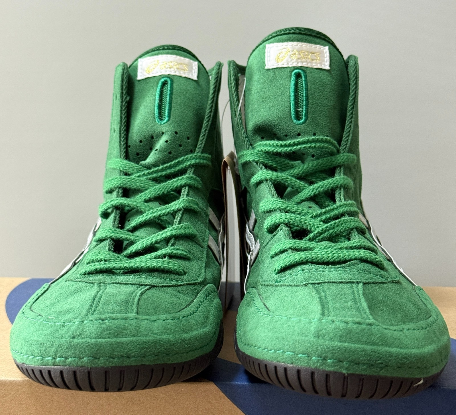 Opt Laces Green : Asics Wrestling EX-EO 1083A001 Green x Gray x Black