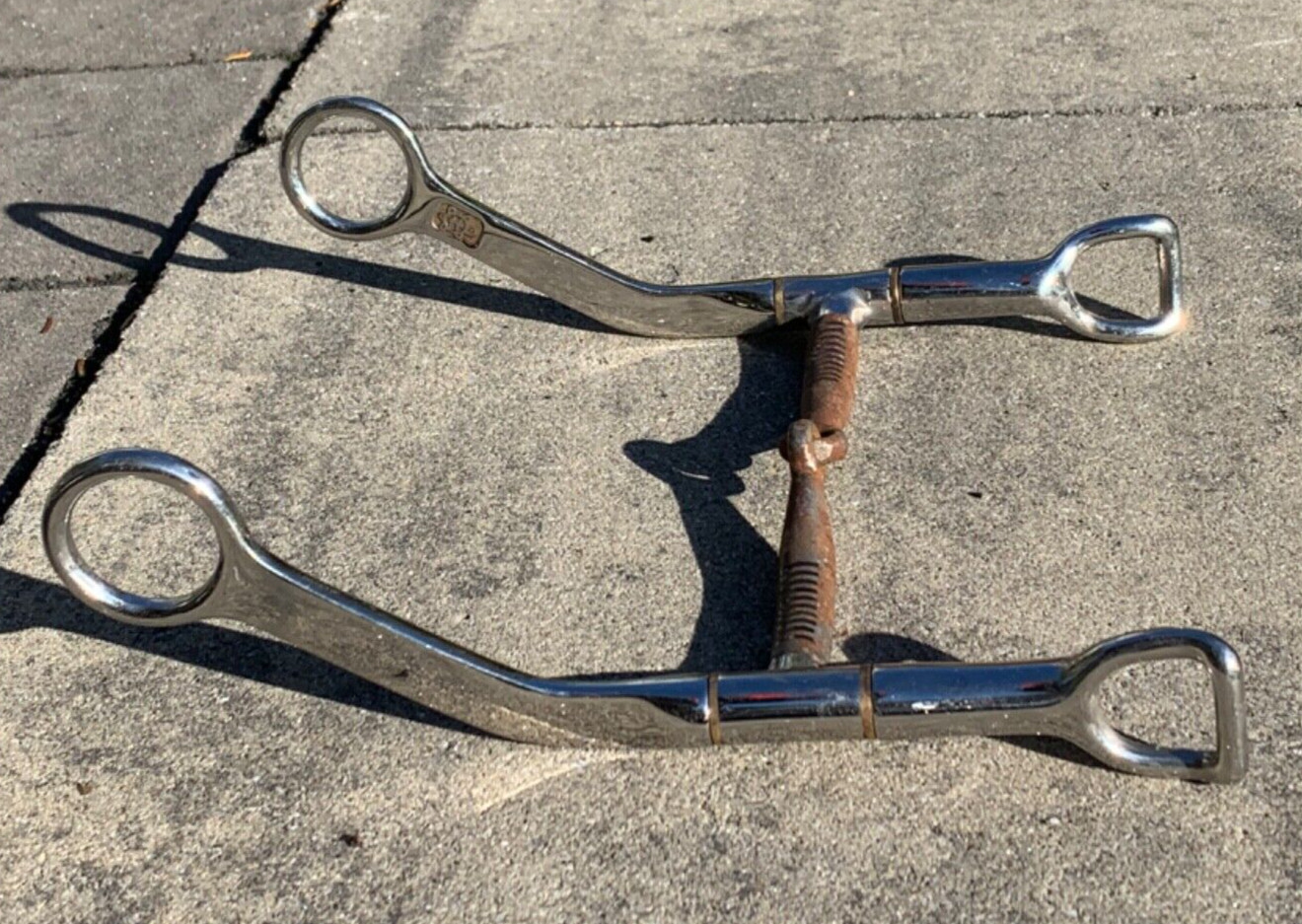 Western REINING Horse Curb Bit, Turtle Makers Mark, 5 1/4" Sweet Iron Mouth