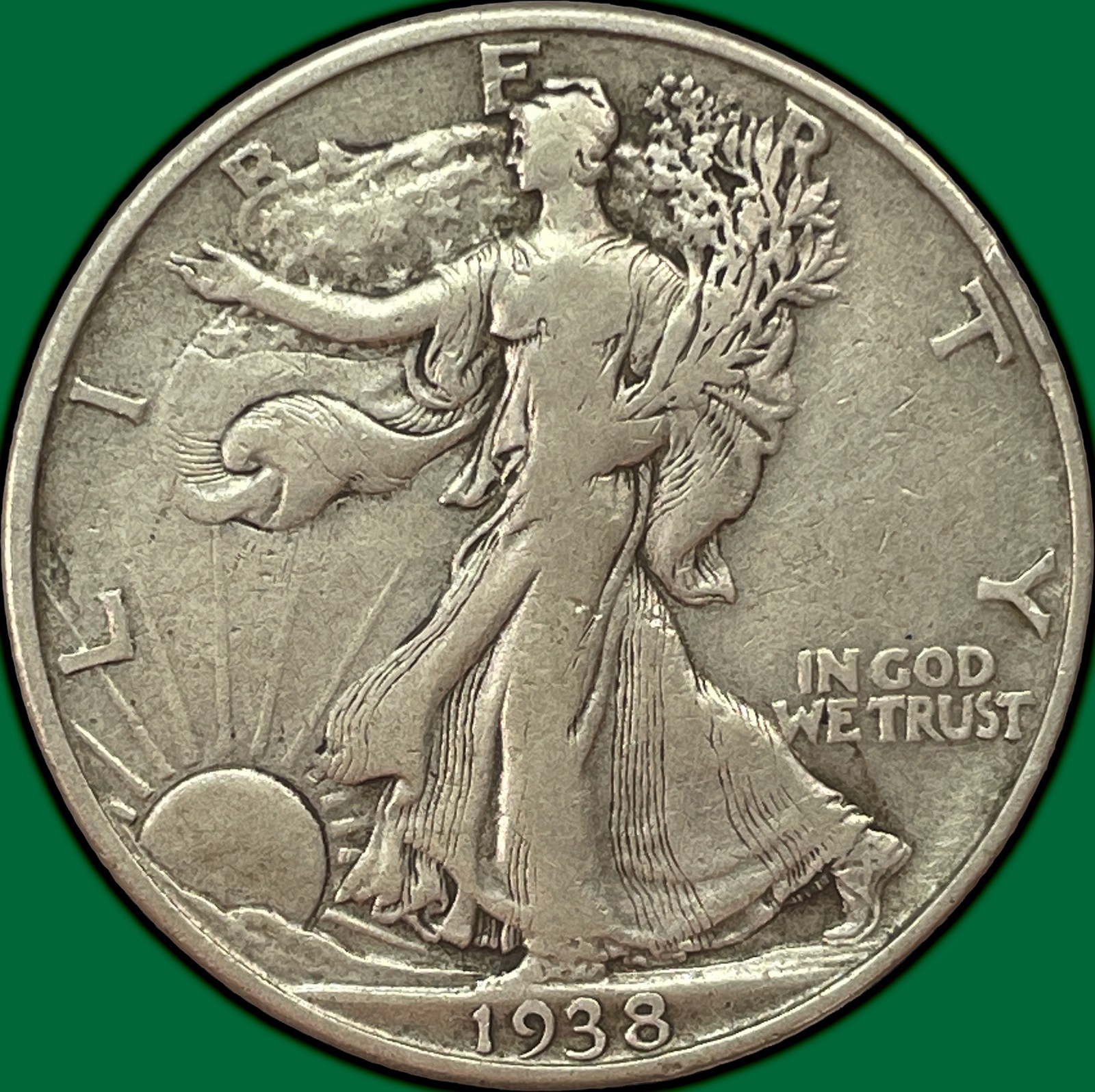 1938-D Walking Liberty Half Dollar Choice Very Fine VF+/XF Coin #32819