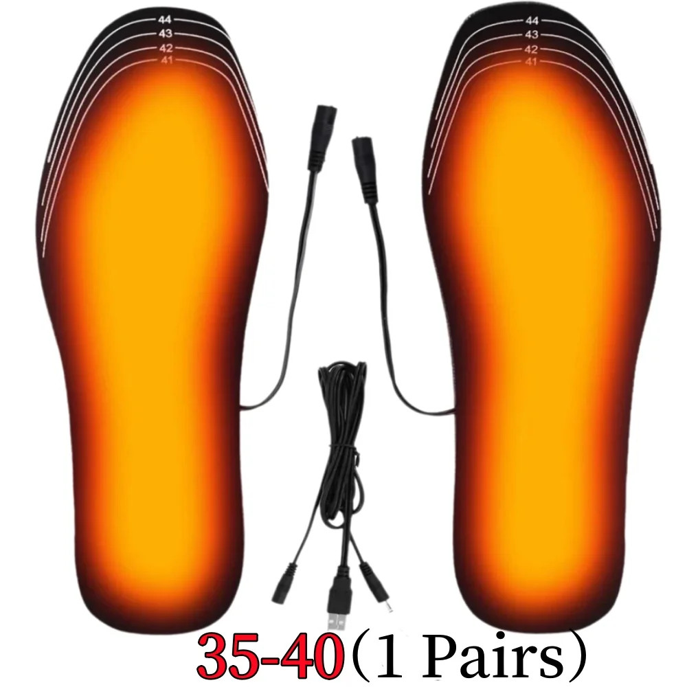 USB Rechargeable Heated Insoles Size 35-46 Customizable Electric Heated Shoe Pad