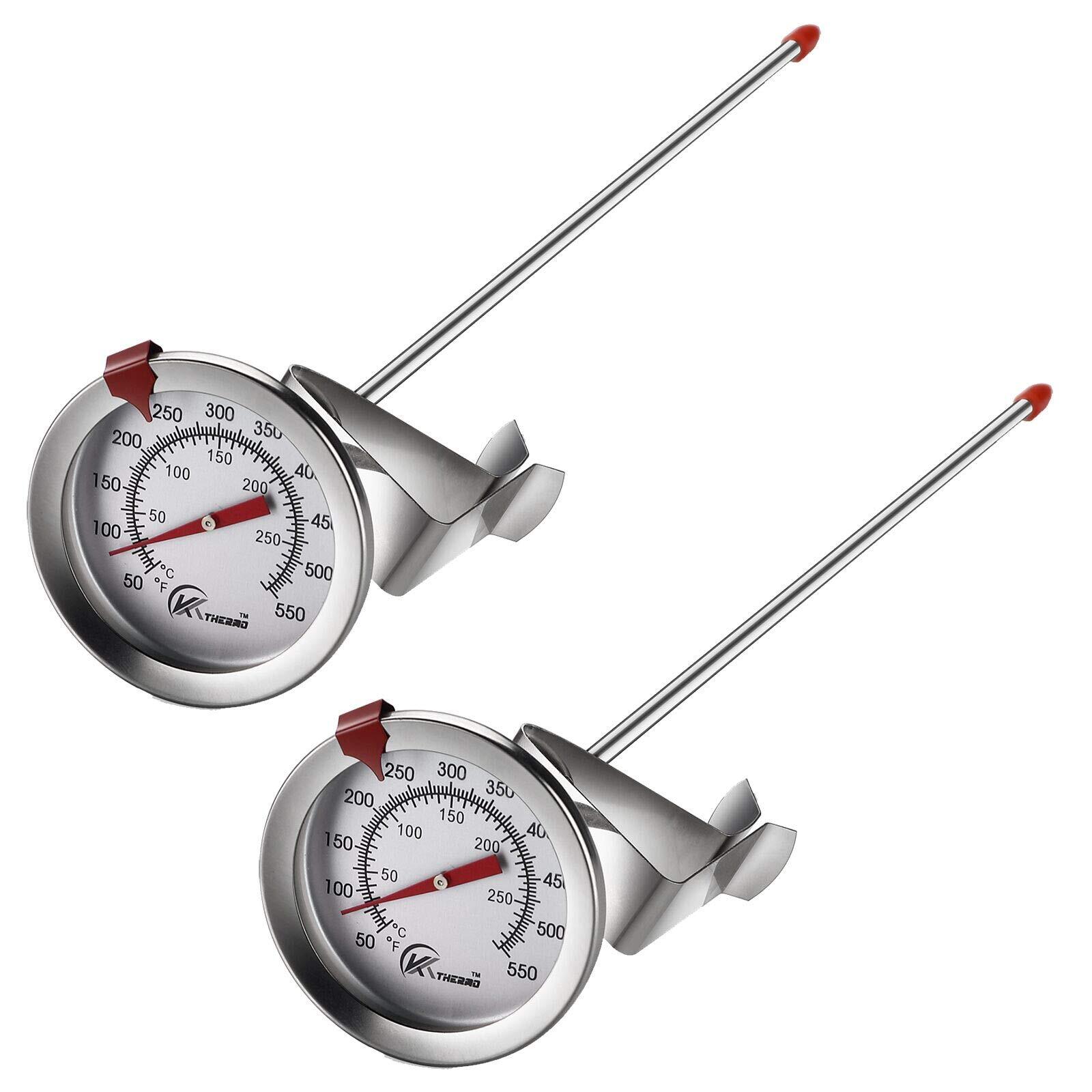 Deep Fry Thermometer With Instant Readdial Thermometer2pack12" Stainless Steel
