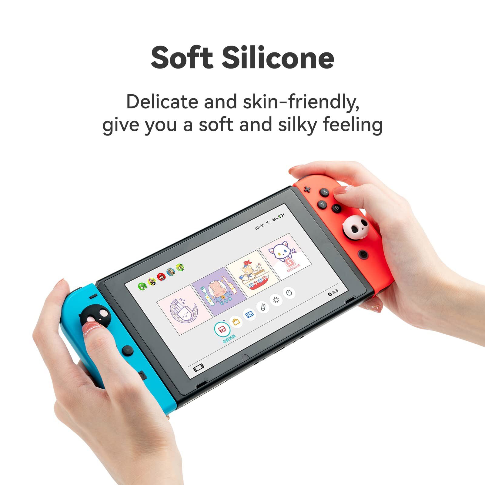 GeekShare Case for Nintendo Switch/OLED HardShell Silicone Joycon Cover Skull