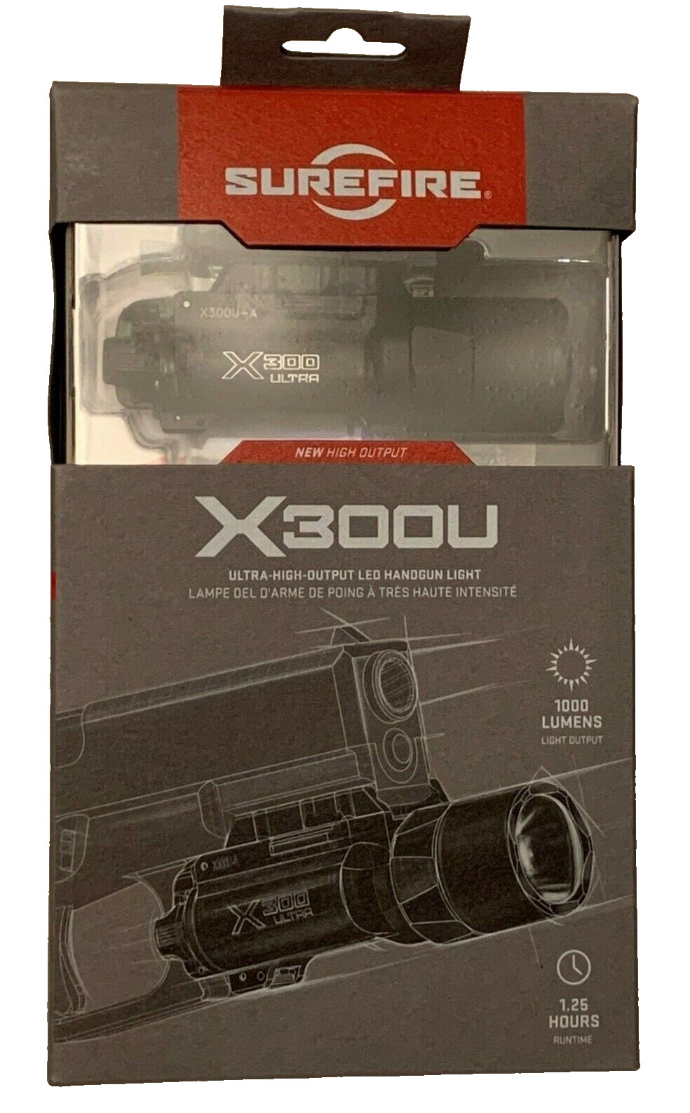 Surefire X300U-A X300 LED Weapon Gun Light Ultra Rail-Lock Mount 1000Lumen BLACK