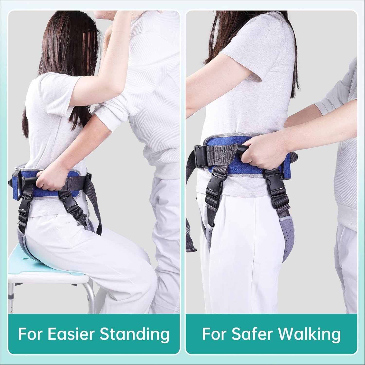 Gait Belt with 5-Pivot Handle - Lift Assist Technology Reduces Caregiver Stra...