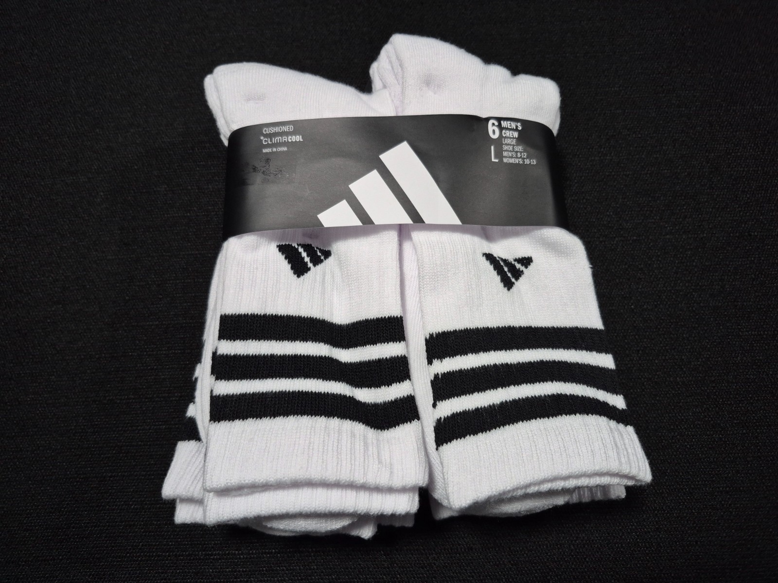 Adidas Men's Clima Cool Cushioned  Athletic Crew sports Socks 6 Pairs  SZ 8-12