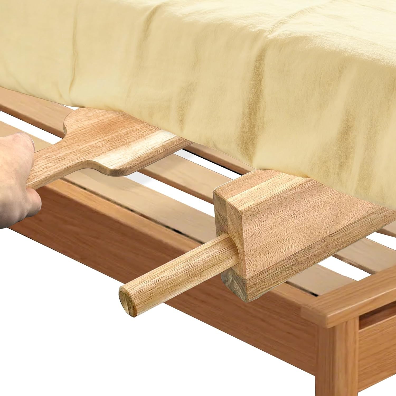 Ergonomic Acacia Bed Maker Set for Effortless Sheet Changes - Ideal for Seniors