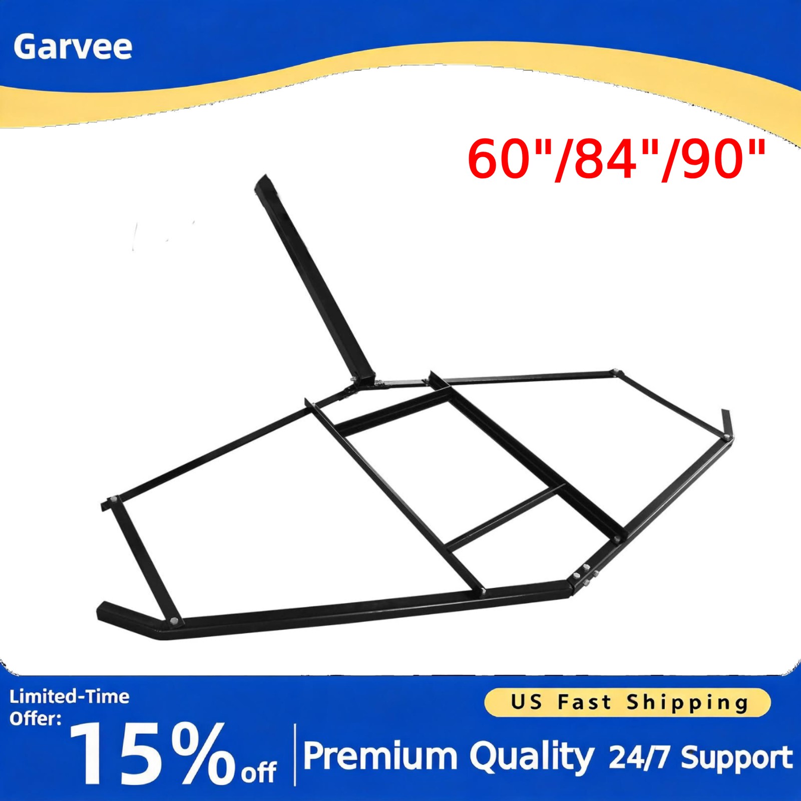 60/84/90" Driveway Drag Grader Harrow with 2 Adjustable Bars for Tractors ATVs