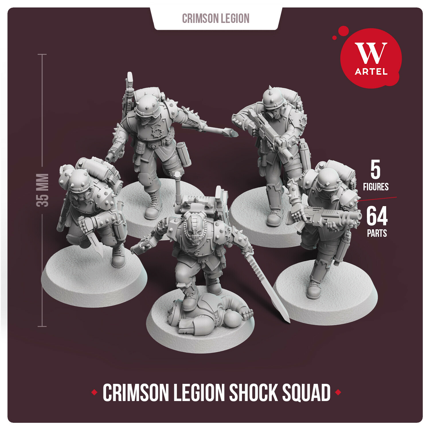 Crimson Legion Shock Squad (4+Unter) Artel W- Blooded Kill Team Moroch Traitoris