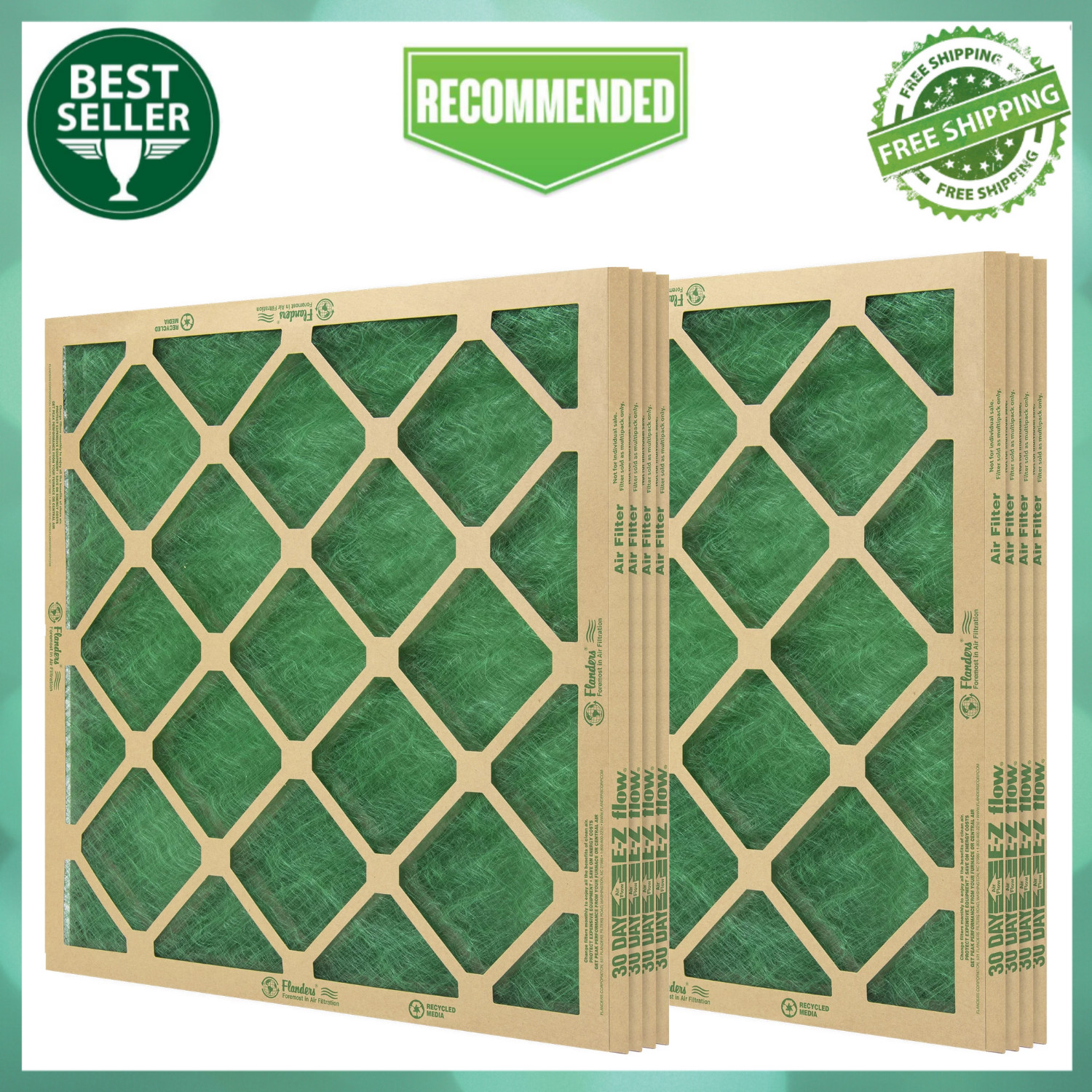Flanders Air Filters, 14" X 20" X 1" Precisionaire Nested Glass - ( 8 Pack )