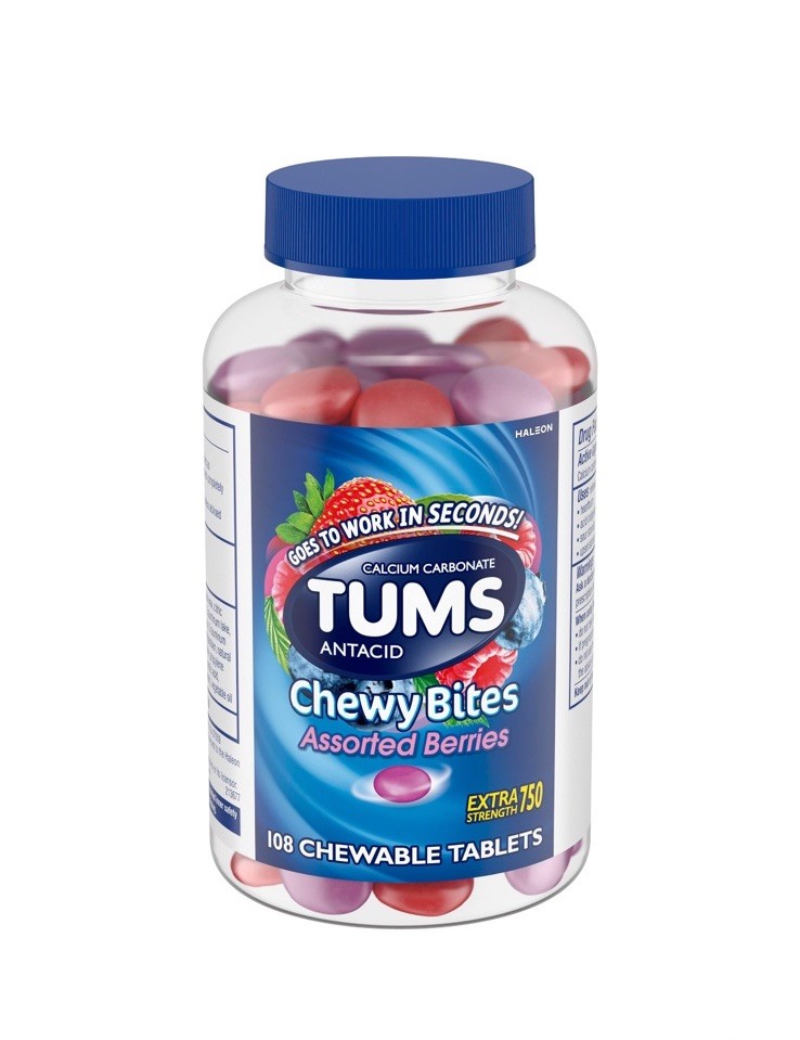 TUMS Antacid Chewy Bites 108 Ct Exp:07/27 Assorted Berries Fast Heartburn Relief